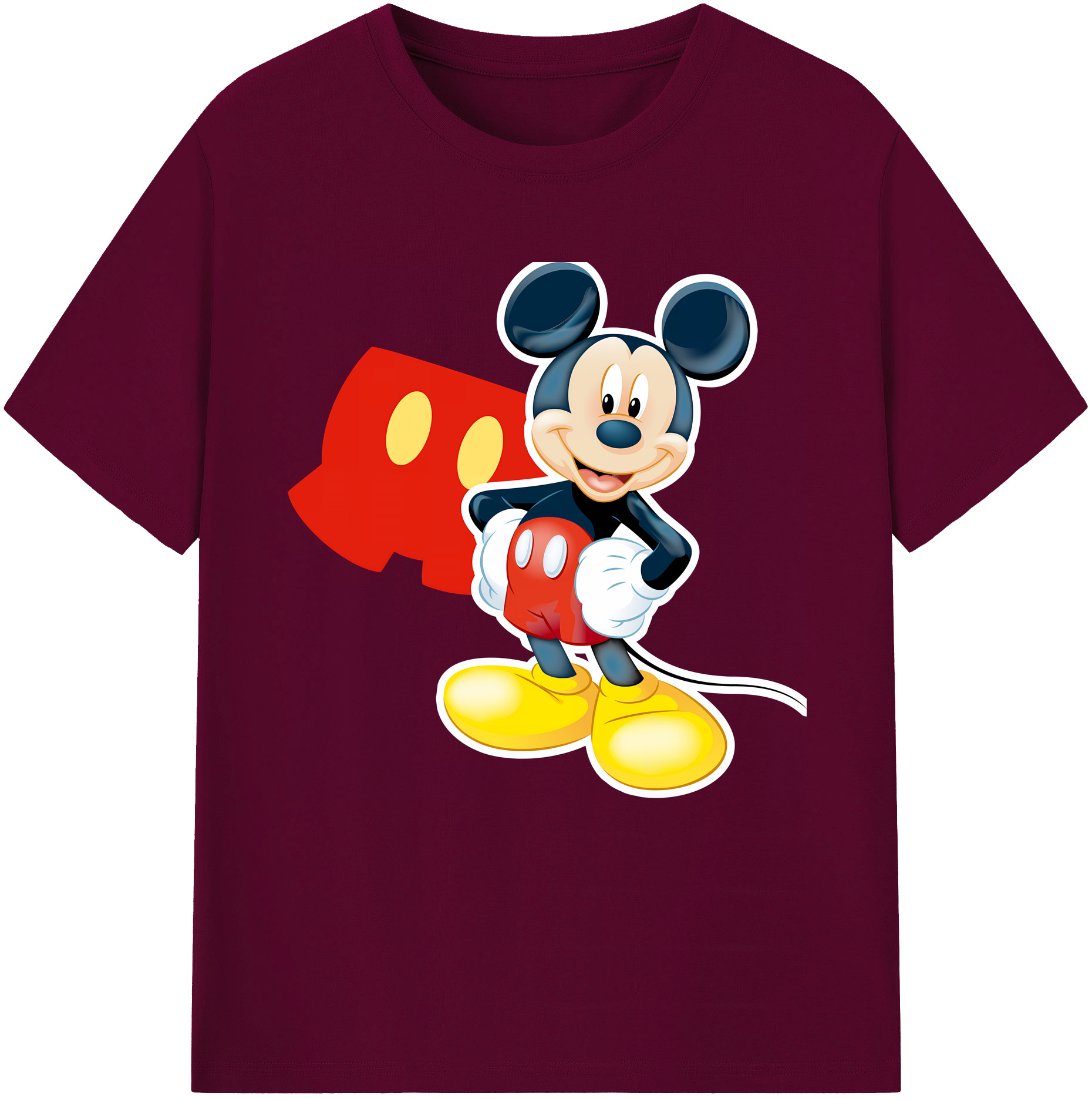 ミッキーマウス Mickey Mouse レディースカジュアルプリントTシャツ（綿100％）